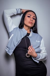 Image 2 of Grey Women Varsity Crop Double RSL Jacket