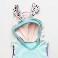 Image 4 of pastel tiedye 8/10 spring rabbit ears hooded hoodie hood tunic top tank bunny shirt 