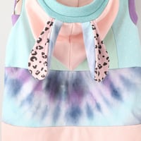 Image 2 of pastel tiedye 8/10 spring rabbit ears hooded hoodie hood tunic top tank bunny shirt 