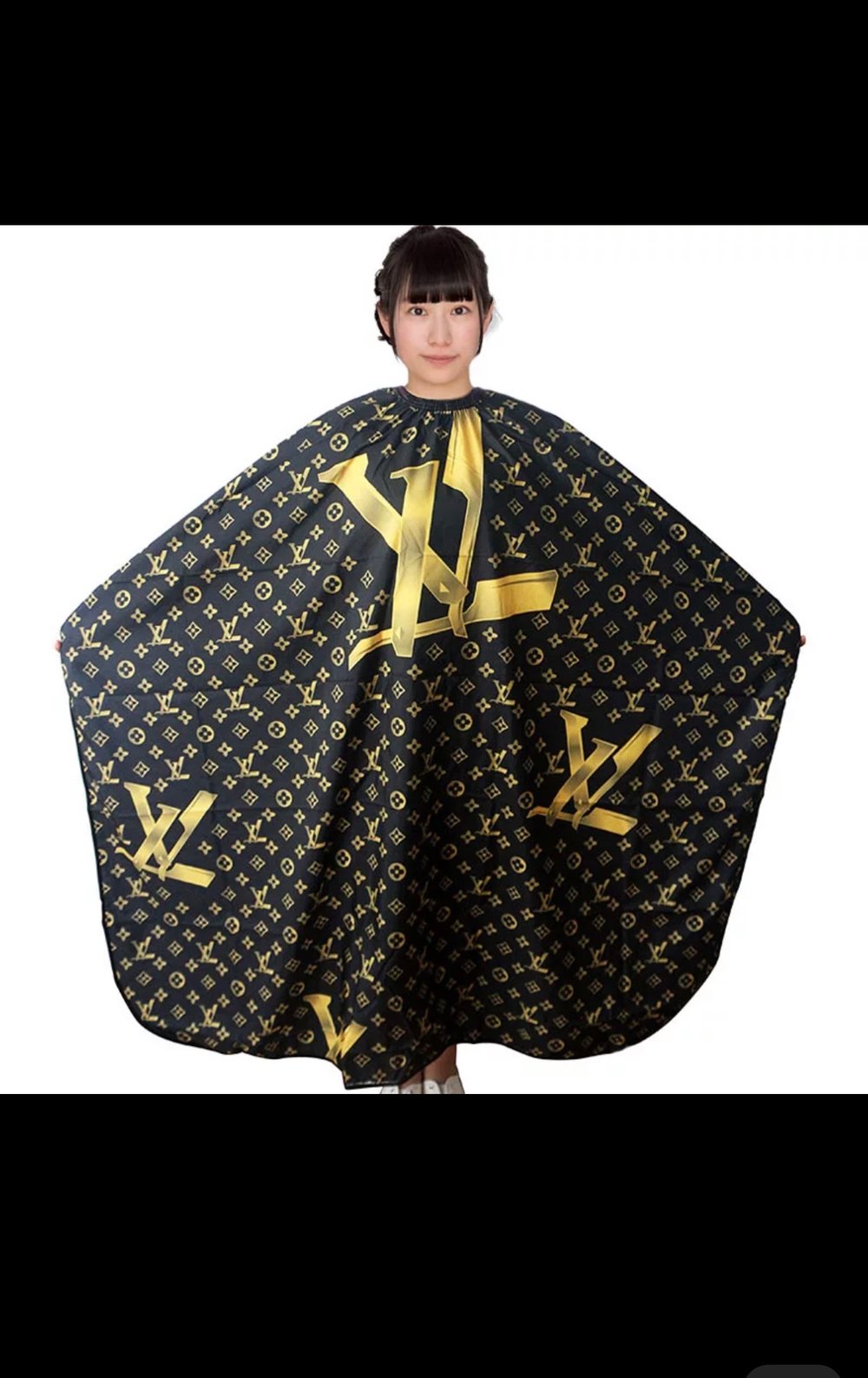 Louis Vuitton Designer Barber and Hairstylist Cape Blue/Gold in