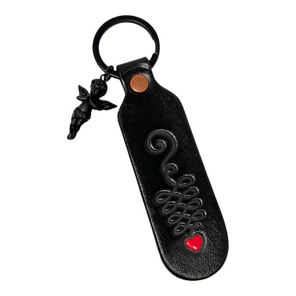 Image of Angel Heart leather Keychain 