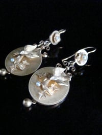 Image 2 of Stunning Victorian 15ct 18ct yellow gold natural pearl dove drop earrings