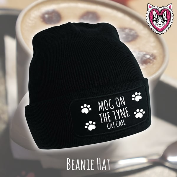 Image of Mog on the Tyne Cat Cafe Beanie Hats!