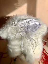 Image 2 of Ostrich Feather Satin Gloves