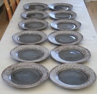 Image 3 of Custom Order for Justin - 12 Dinner Plates in Charcoal Rustic Modern Design, Handmade in USA