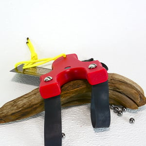 Image of Slingshot Catapults, Red Textured HDPI, the Little Mini Heathen, Hunters gift, right handed shooter