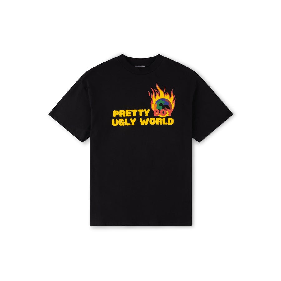 Pretty Boy Ugly World The Flamin World Tee Black