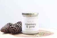 Image 2 of Rosemary & Pine Natural Soy Wax Minimalist Candle 9 oz 