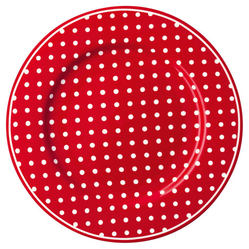 Image of GreenGate Plate ~ Spot Red