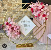 Image 3 of  Shinny gold round metal backdrop 