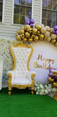 Image 1 of Gold single throne chair  
