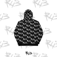 Rei13 Black All Over Print Hoodie
