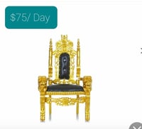 Image 1 of Black /Gold kids Throne chair 