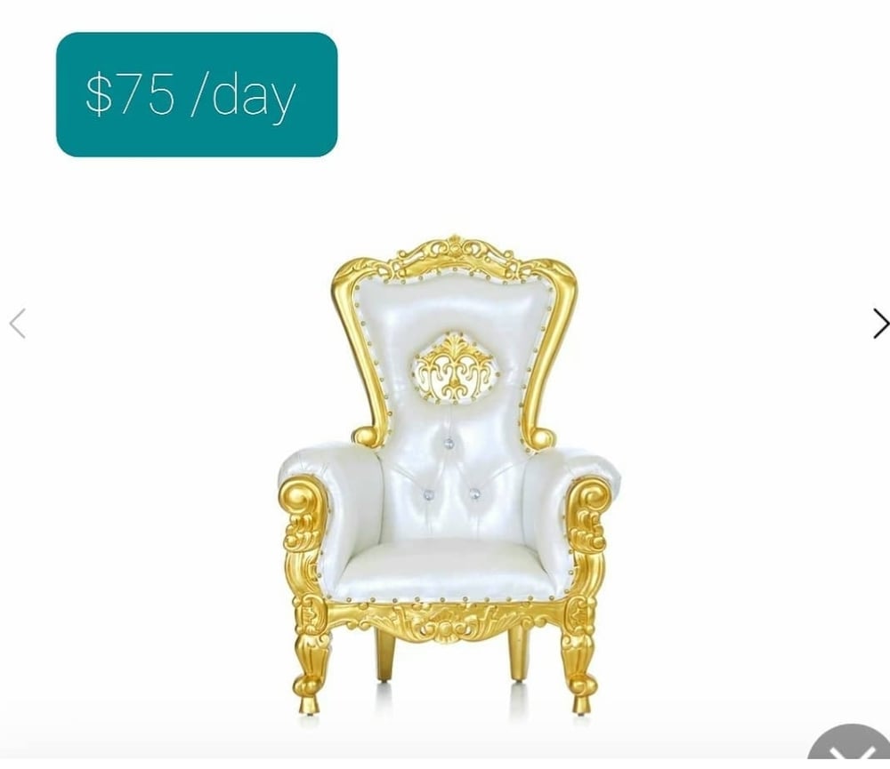 Image of KIDS WHITE/ GOLD THRONE CHAIR 