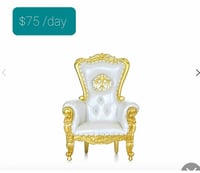 Image 1 of KIDS WHITE/ GOLD THRONE CHAIR 