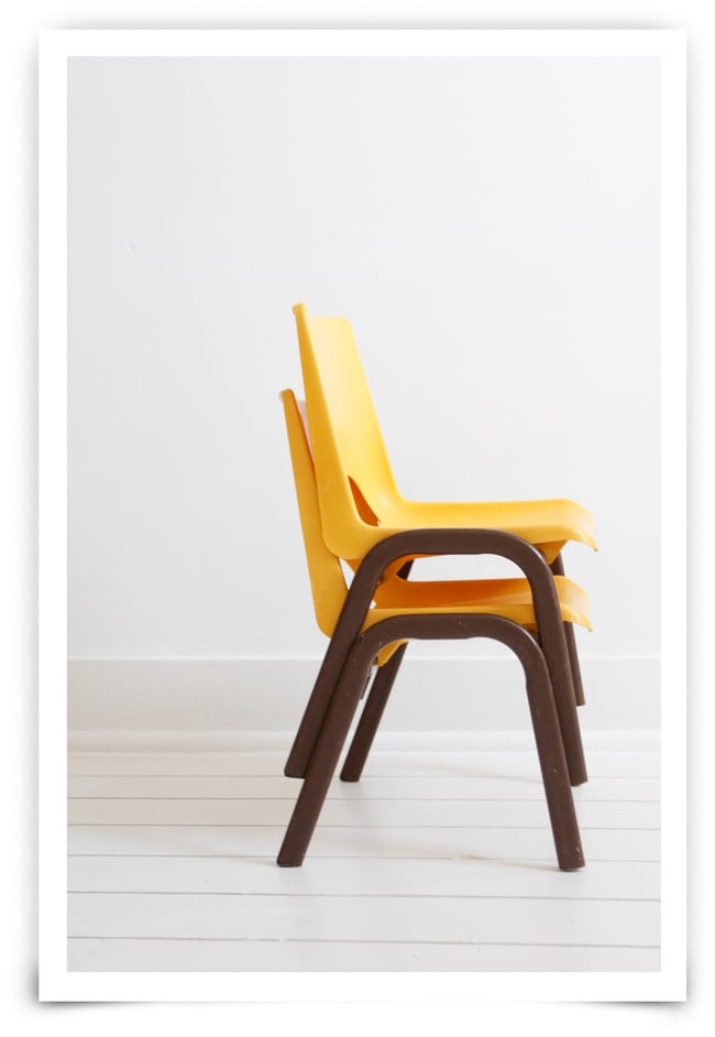 Duo chaises école années 70