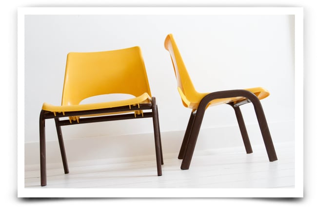 Duo chaises école années 70