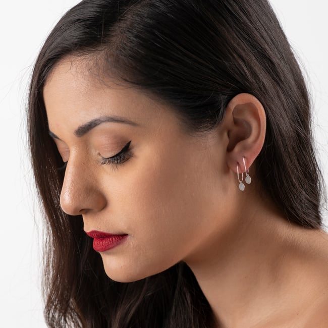 SINGLE EARRING silver ,  Island 2, #035 - 57