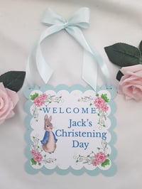 Personalised Flopsy Rabbit Christening Welcome Sign,Peter Rabbit Christening Welcome Sign