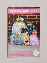 Image 1 of Lined Drawstring Bag Pattern (Paper Copy)