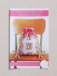 Image 1 of Lined Drawstring Bag Expansion Pattern (Paper Copy)