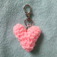 Image 2 of Crochet heart keychain