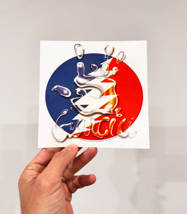 Grateful Dead 1997 Garcia Water Hand 6” Sticker 