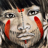 Image 2 of Canva Art Print - "Enfant Kayapo"