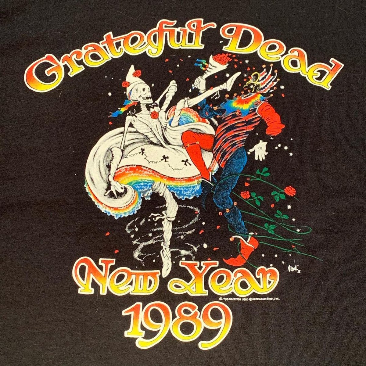 Original Vintage Grateful Dead 1988/89 NYE Short Sleeve Tee! Medium