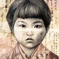 Image 2 of Canva Art Print - "Keiko aux poissons"