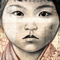 Image 3 of Canva Art Print - "Keiko aux poissons"