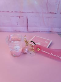 Image 3 of Pink Bunny boba Keychain