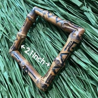 Image 4 of Square Bamboo Bangle with Tiki Carvings