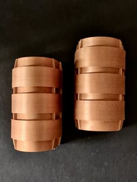 Image 2 of Pair of Nordic Wall Lights in Pine and Copper by Jakobsson