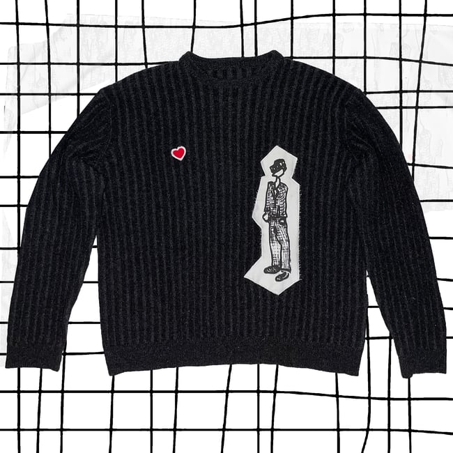 BLACK RIBBED JUMPER