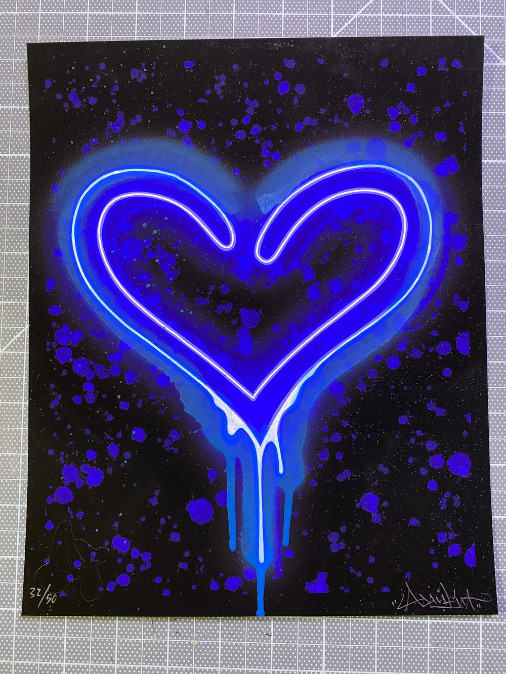 Image of Hand embellished VDAY22 prints in Bloo