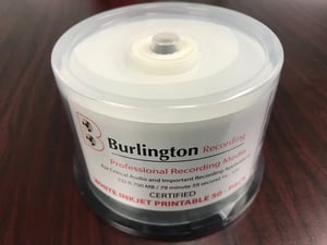 Image of Burlington Recording 80 Min Pro CD-R CERTIFIED Inkjet Printable 1x-12x 200 PK