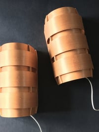 Image 1 of Pair of Nordic Wall Lights in Pine and Copper by Jakobsson