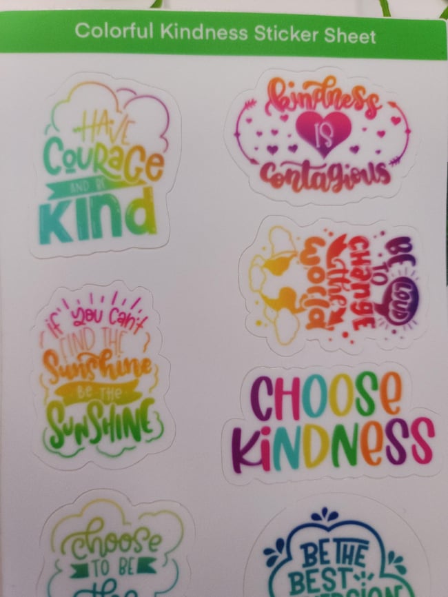 Colorful Kindness Sticker Sheet