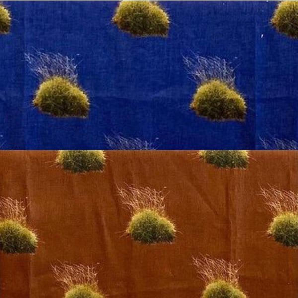 Image of Fabric: Spinifex/Tjanpi print on Frankie Linen - per metre - ochre or blue