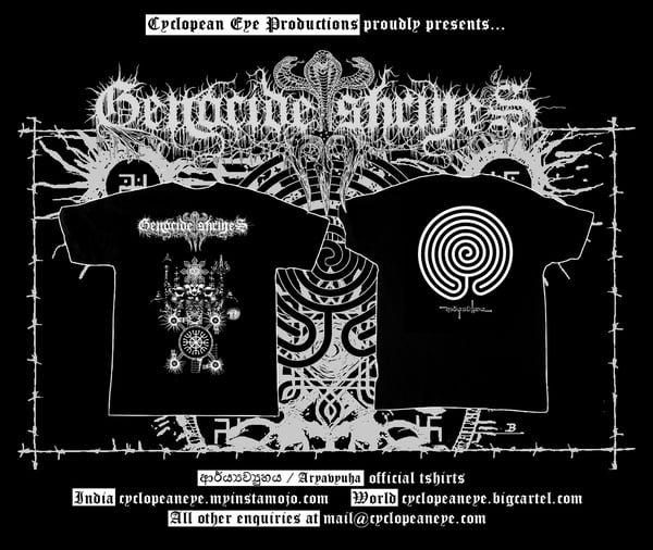 Image of Genocide Shrines - Aryavyuha Limited edition Tee shirt (Pre-orders only/Euro size)