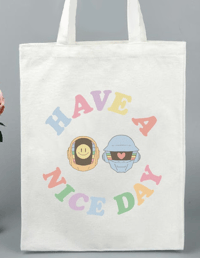 Image 3 of "Have a Nice Day" Daft Punk Tote 
