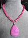 Image of HOT PINK STRIPED AGATE PENDANT NECKLACE WITH SWAROVSKI CUBES