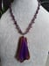 Image of HUGE PURPLE BANDED AGATE PENDANT NECKLACE