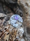 Bague ajustable plaqué argent - Amethyste facettée