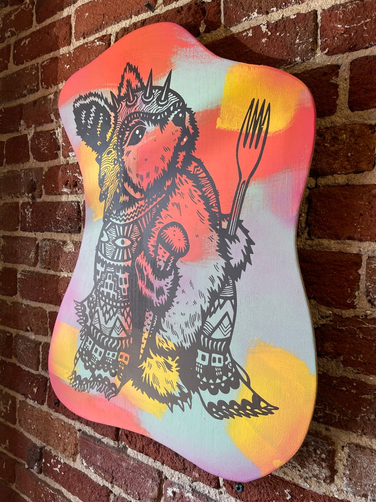 Image of Peckish Assasin on Aged Plywood