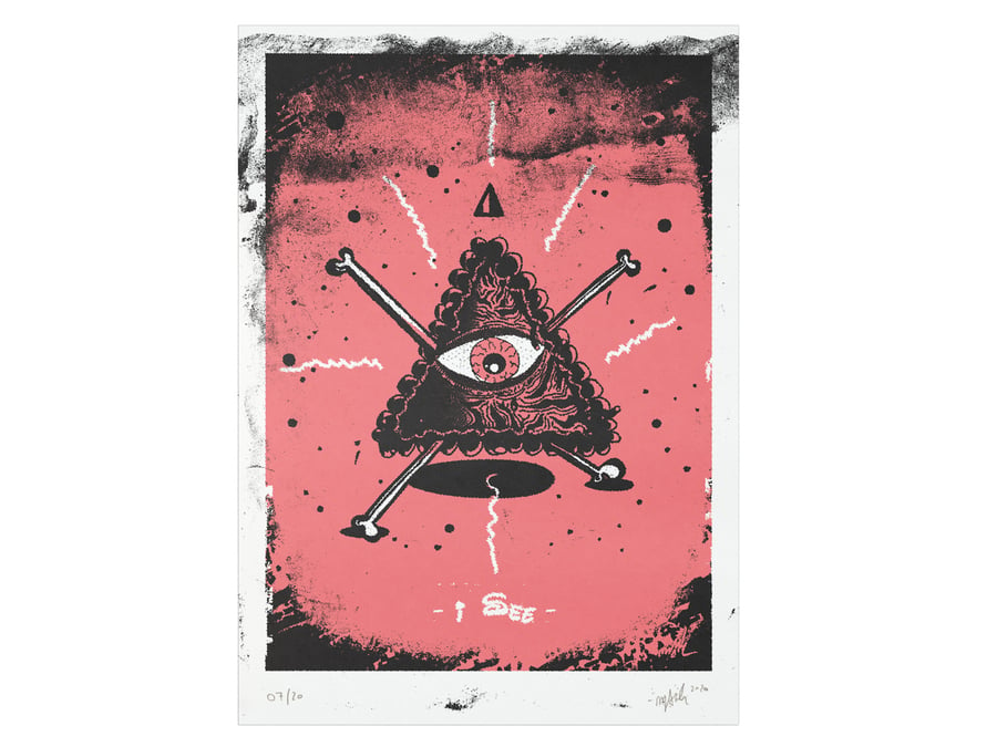 Image of "I SEE" A3 Riso Print poster