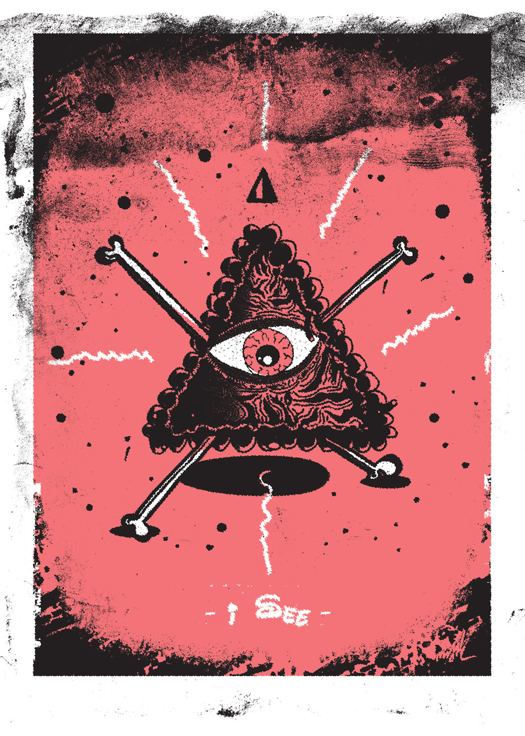 Image of "I SEE" A3 Riso Print poster