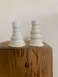 Pair of Candlestick Holders - Matte White No. 1 
