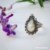 Of the Waters Baroque Pearl Vintage Ring